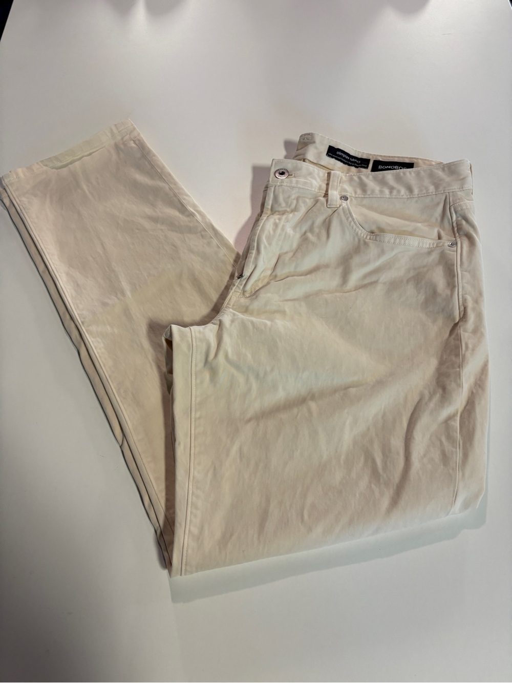 Bonobos Slim Straight Jeans in Off-White Olimpias Fabrics